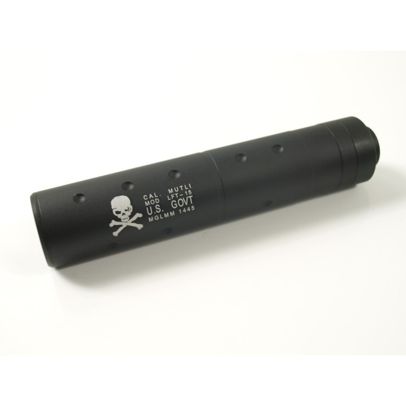 Silenciador mediano Calavera Negro SUMINISTROS AIRSOFT