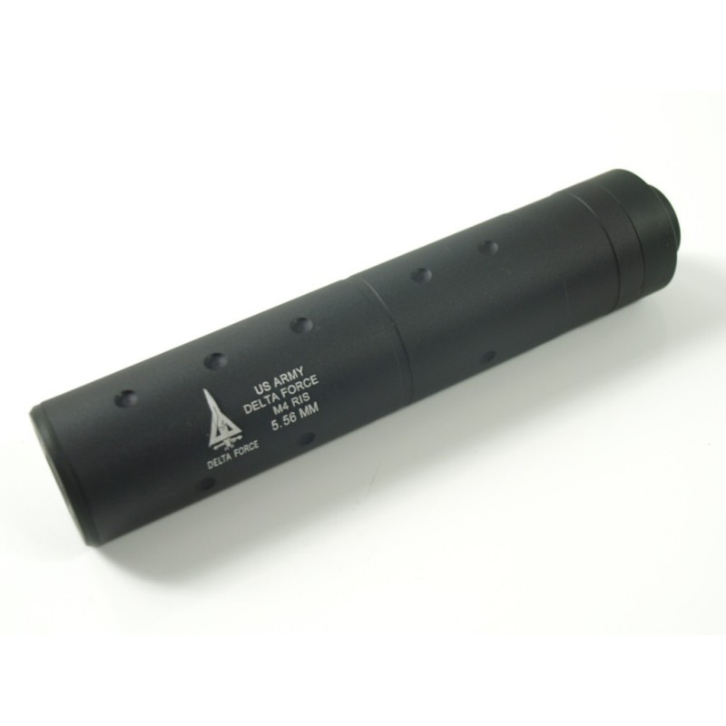 Silenciador mediano DELTA Negro SUMINISTROS AIRSOFT