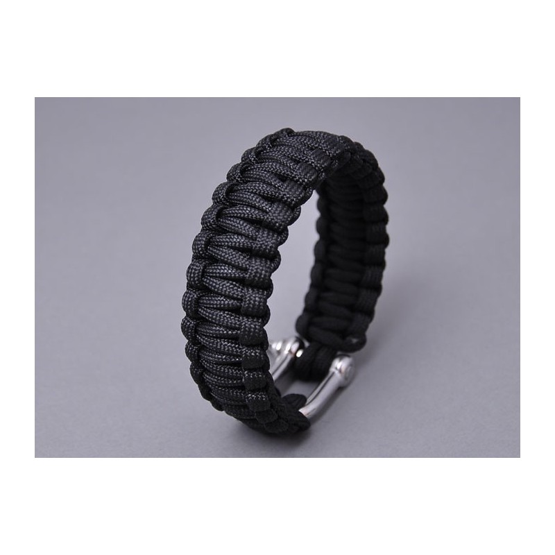 PARACORD BRACELET Cierre Acero (Negro)