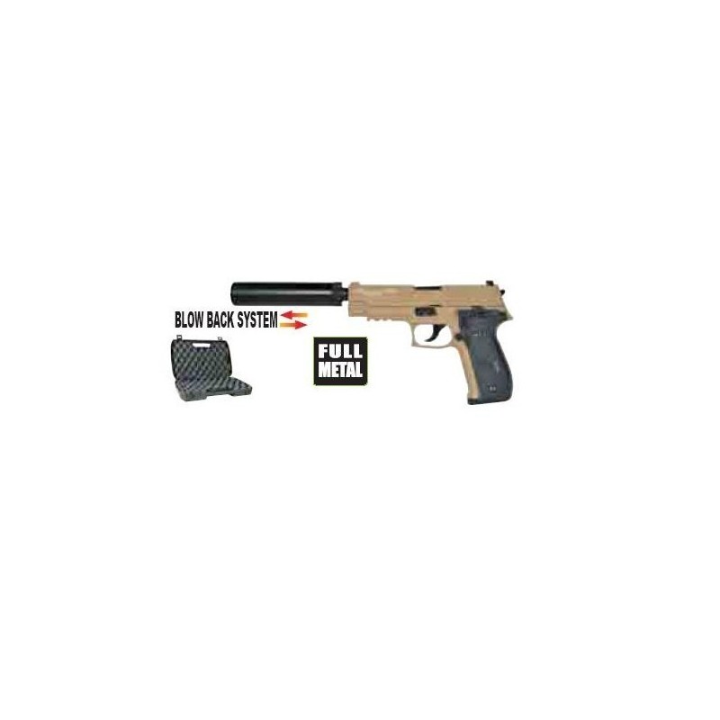 CYBERGUN SIG SAUER P226 FULL METAL TAN + SILENCIADOR