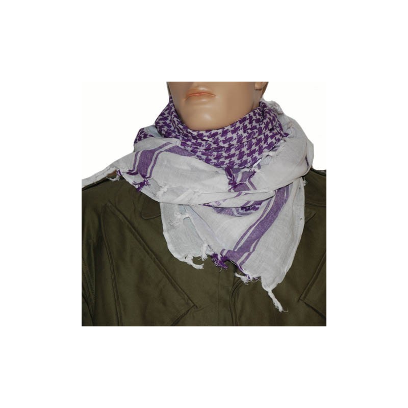 PAÑUELO PALESTINO LILA-BLANCO