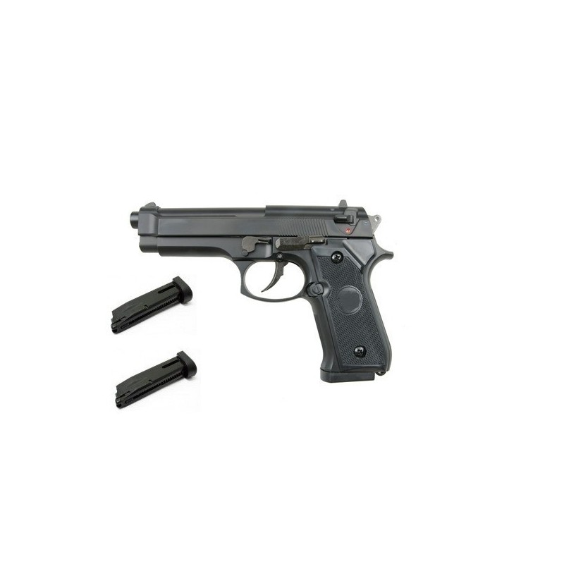 STTI/KJW BERETTA 92 KM9 ABS GAS BLOWBACK BLACK CARGADOR EXTRA