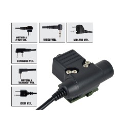 Z-TACTICAL CONECTOR U94 PTT DE BOWMAN PARA MIDLAN 2 PIN