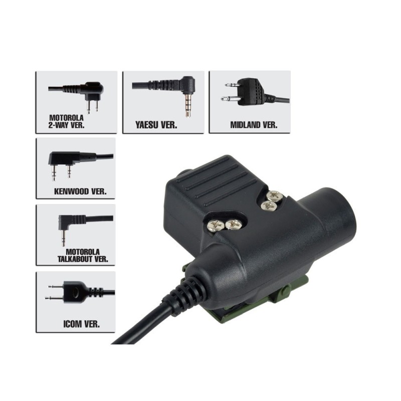 Z-TACTICAL CONECTOR U94 PTT DE BOWMAN PARA MIDLAN 2 PIN