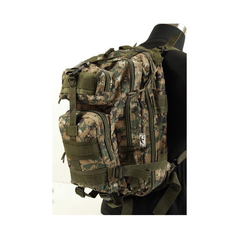 Mochila Compact Assault Marpat Woodland SUMINISTROS AIRSOFT