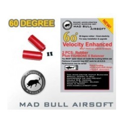 Pack gomas Madbull ROJAS Shark silicona + nud fishbone 60 grados