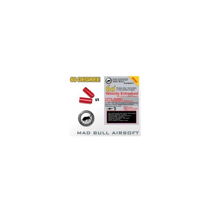 Pack gomas Madbull ROJAS Shark silicona + nud fishbone 60 grados