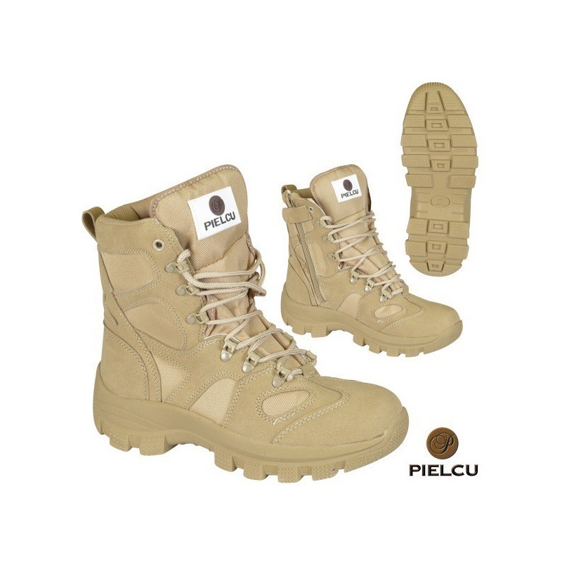 BOTA TACTICA PIELCU CREMALLERA TAN 44