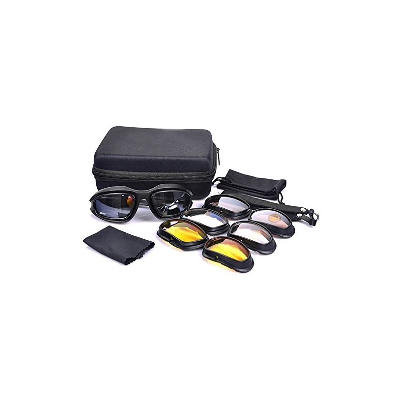 GAFAS TÁCTICAS C5  NEGRO 4 LENTES