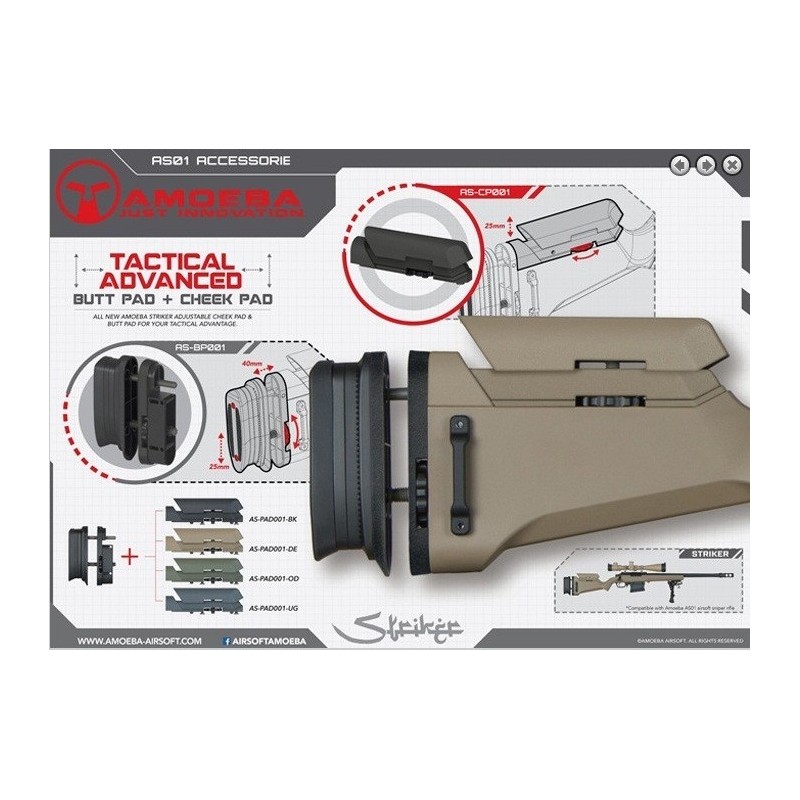 CANTONERA Y CARRILLERAS REGULABLES  STRIKER ARES