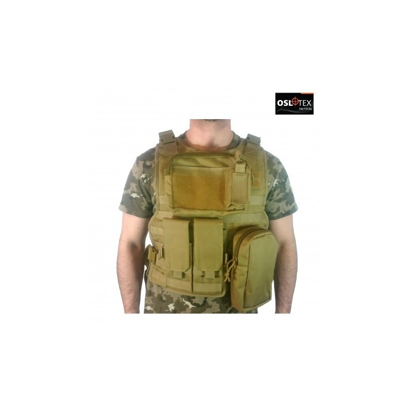 OSLOTEX Chaleco de asalto Táctico Avanzado Coyote