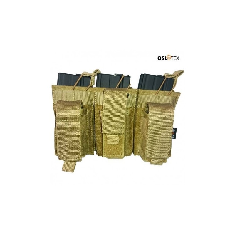 OSLOTEX Pouch Portacargador Triple Kanguro M4 Coyote